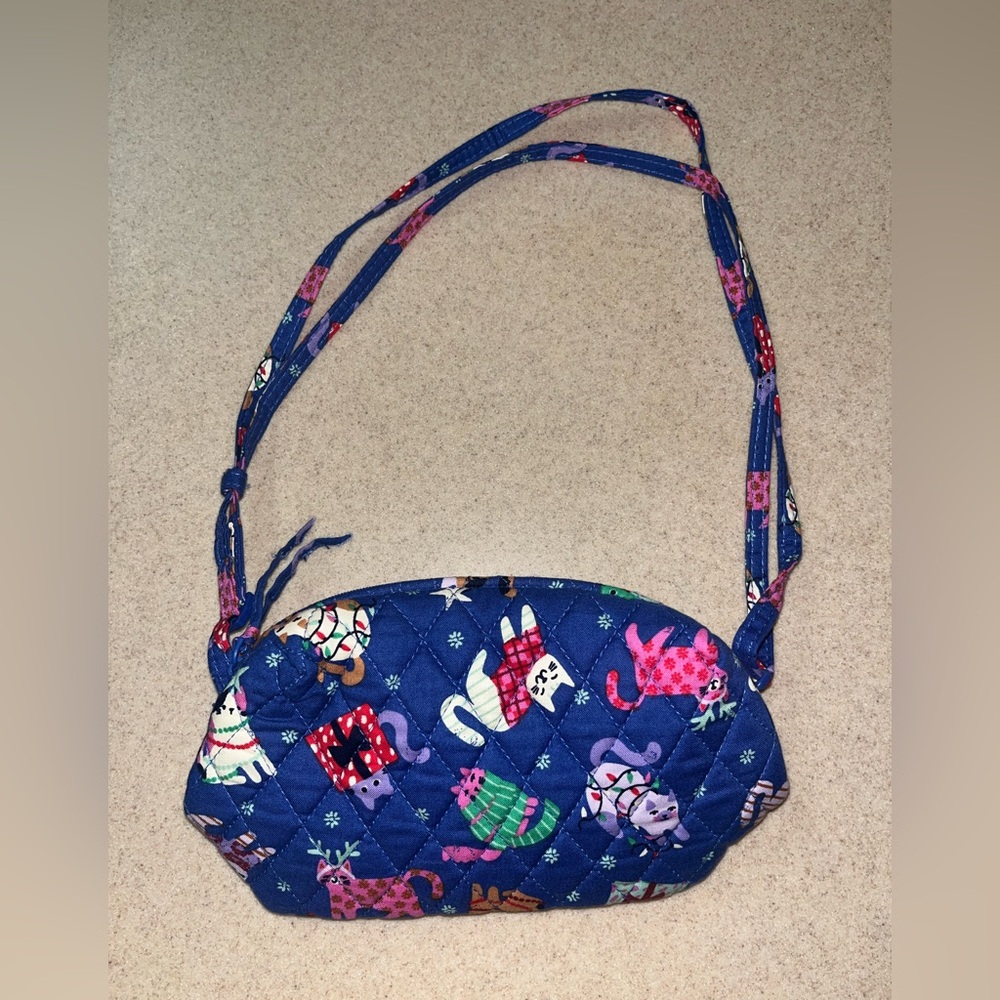 Vera Bradley Essential or Camera Crossbody Bag - Catnip Cat Christmas pattern